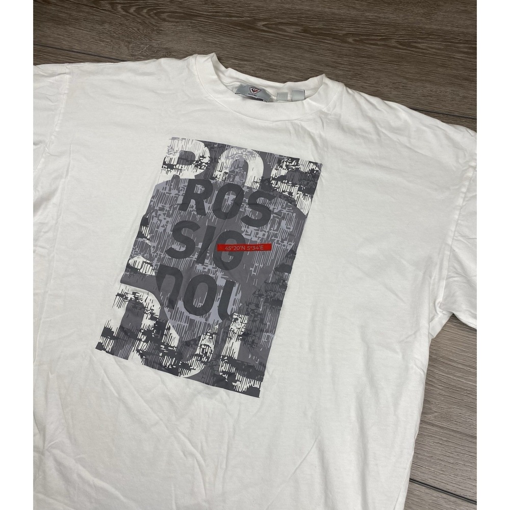 Rossignol Men's Short Sleeve Latitude Longitude Graphic T Shirt White Size 2XL‎